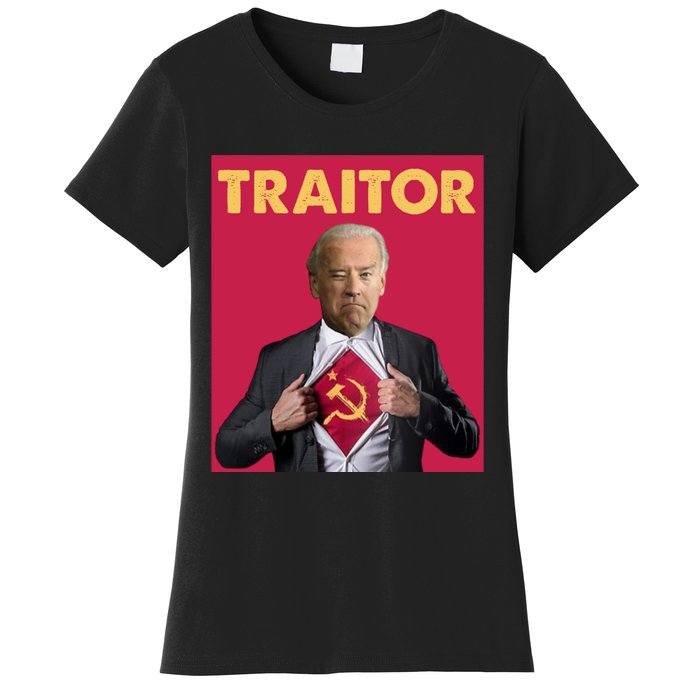 Anti President Joe Biden Biden Is A Communist Traitor Joe Biden Not My Communist Women's T-Shirt