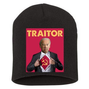 Anti President Joe Biden Biden Is A Communist Traitor Joe Biden Not My Communist Short Acrylic Beanie