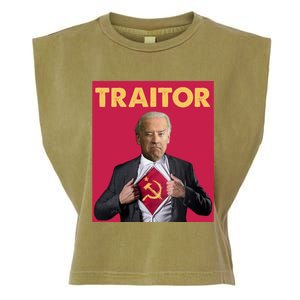 Anti President Joe Biden Biden Is A Communist Traitor Joe Biden Not My Communist Garment-Dyed Women's Muscle Tee