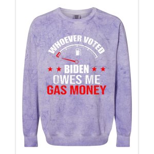 Anti President Joe Biden Owes Republican Gas Money Colorblast Crewneck Sweatshirt