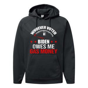 Anti President Joe Biden Owes Republican Gas Money Performance Fleece Hoodie