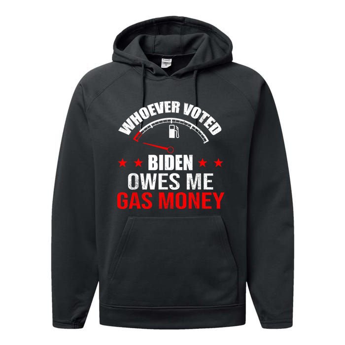 Anti President Joe Biden Owes Republican Gas Money Performance Fleece Hoodie