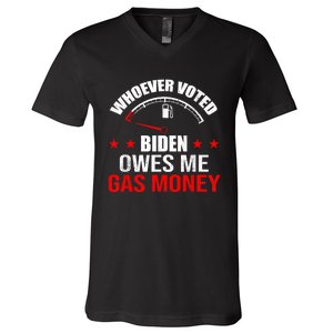 Anti President Joe Biden Owes Republican Gas Money V-Neck T-Shirt