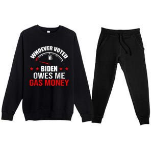 Anti President Joe Biden Owes Republican Gas Money Premium Crewneck Sweatsuit Set