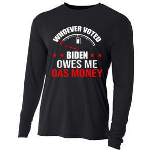 Anti President Joe Biden Owes Republican Gas Money Cooling Performance Long Sleeve Crew