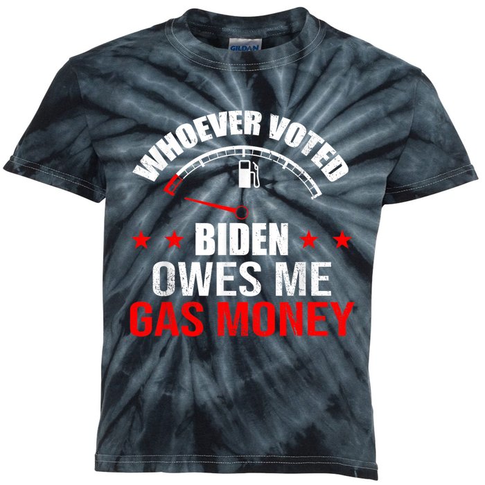 Anti President Joe Biden Owes Republican Gas Money Kids Tie-Dye T-Shirt