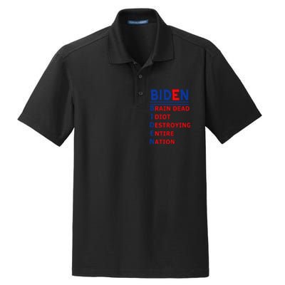 Anti President Joe Biden Idiot Democratic Republican Dry Zone Grid Polo