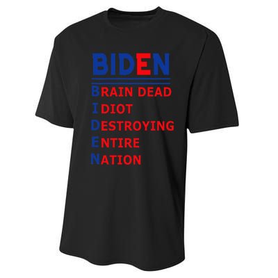 Anti President Joe Biden Idiot Democratic Republican Performance Sprint T-Shirt