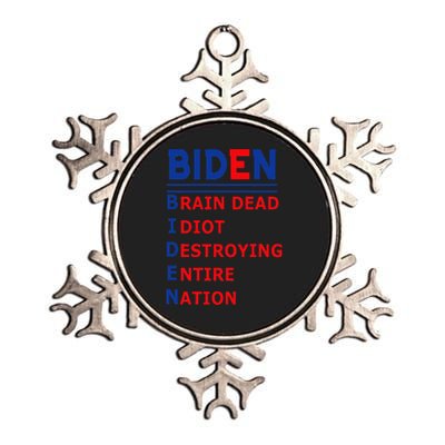 Anti President Joe Biden Idiot Democratic Republican Metallic Star Ornament