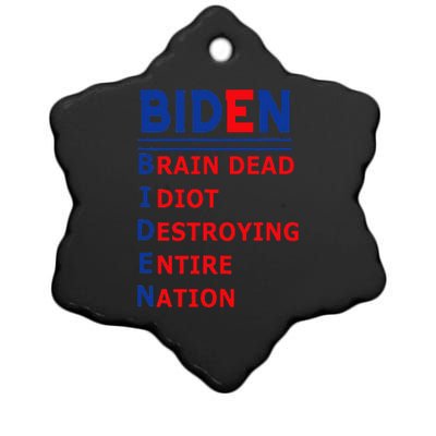 Anti President Joe Biden Idiot Democratic Republican Ceramic Star Ornament