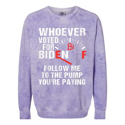 Anti President Joe Biden Owes Republican Gas Money Colorblast Crewneck Sweatshirt