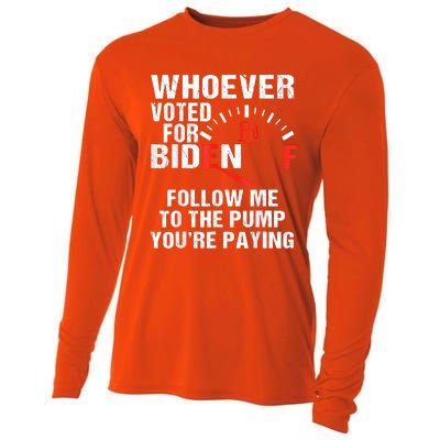 Anti President Joe Biden Owes Republican Gas Money Cooling Performance Long Sleeve Crew