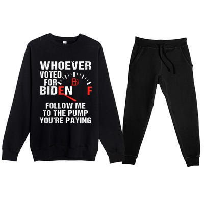 Anti President Joe Biden Owes Republican Gas Money Premium Crewneck Sweatsuit Set