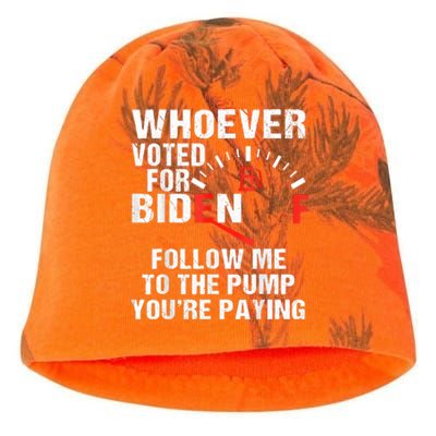 Anti President Joe Biden Owes Republican Gas Money Kati - Camo Knit Beanie