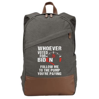 Anti President Joe Biden Owes Republican Gas Money Cotton Canvas Backpack