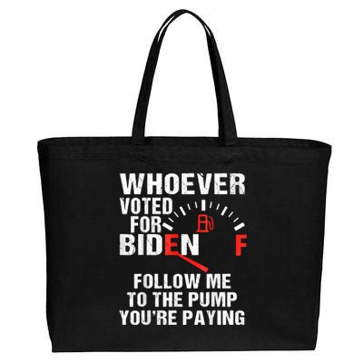 Anti President Joe Biden Owes Republican Gas Money Cotton Canvas Jumbo Tote