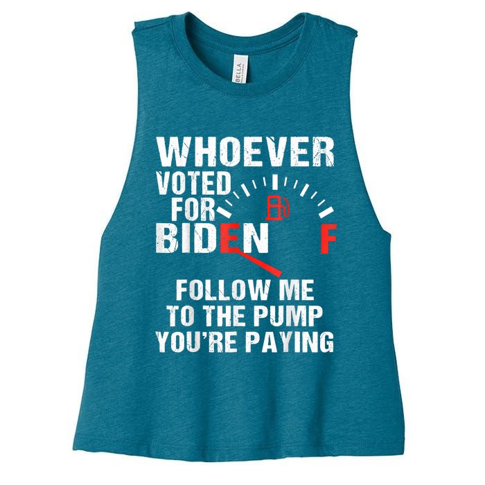 Anti President Joe Biden Owes Republican Gas Money Women's Racerback Cropped Tank