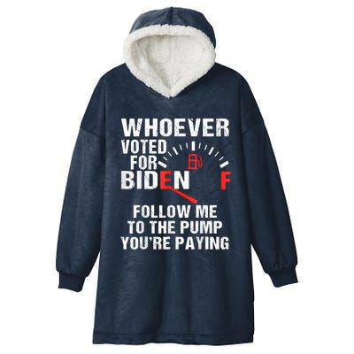 Anti President Joe Biden Owes Republican Gas Money Hooded Wearable Blanket