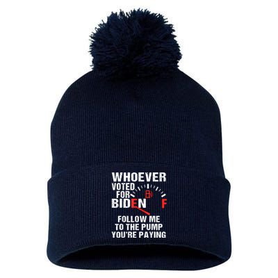 Anti President Joe Biden Owes Republican Gas Money Pom Pom 12in Knit Beanie