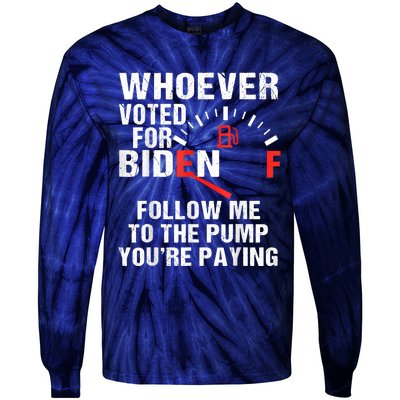 Anti President Joe Biden Owes Republican Gas Money Tie-Dye Long Sleeve Shirt