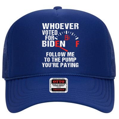 Anti President Joe Biden Owes Republican Gas Money High Crown Mesh Back Trucker Hat