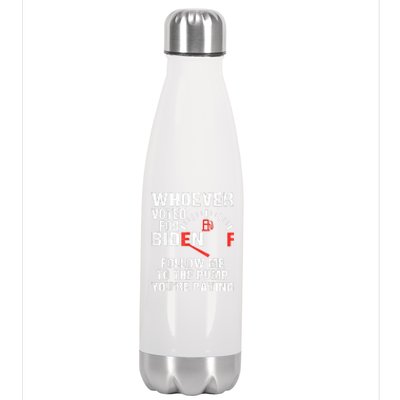 Anti President Joe Biden Owes Republican Gas Money Stainless Steel Insulated Water Bottle