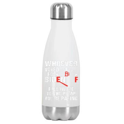 Anti President Joe Biden Owes Republican Gas Money Stainless Steel Insulated Water Bottle