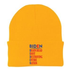 Anti President Joe Biden Idiot Funny Democratic Republican T Knit Cap Winter Beanie