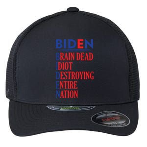 Anti President Joe Biden Idiot Funny Democratic Republican T Flexfit Unipanel Trucker Cap