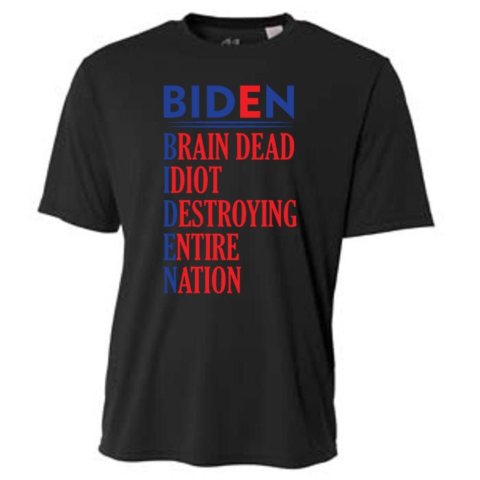 Anti President Joe Biden Idiot Funny Democratic Republican T Cooling Performance Crew T-Shirt