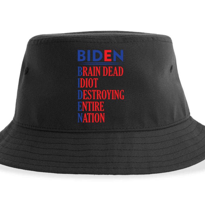 Anti President Joe Biden Idiot Funny Democratic Republican T Sustainable Bucket Hat