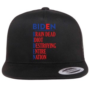 Anti President Joe Biden Idiot Funny Democratic Republican T Flat Bill Trucker Hat