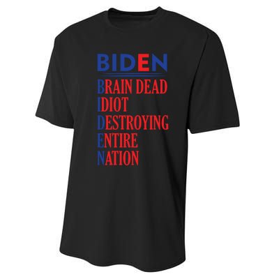 Anti President Joe Biden Idiot Funny Democratic Republican T Performance Sprint T-Shirt