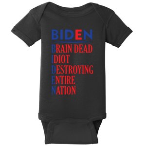 Anti President Joe Biden Idiot Funny Democratic Republican T Baby Bodysuit