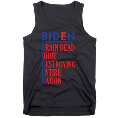 Anti President Joe Biden Idiot Funny Democratic Republican T Tank Top