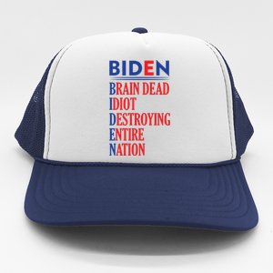 Anti President Joe Biden Idiot Funny Democratic Republican T Trucker Hat