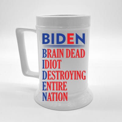 Anti President Joe Biden Idiot Funny Democratic Republican T Beer Stein