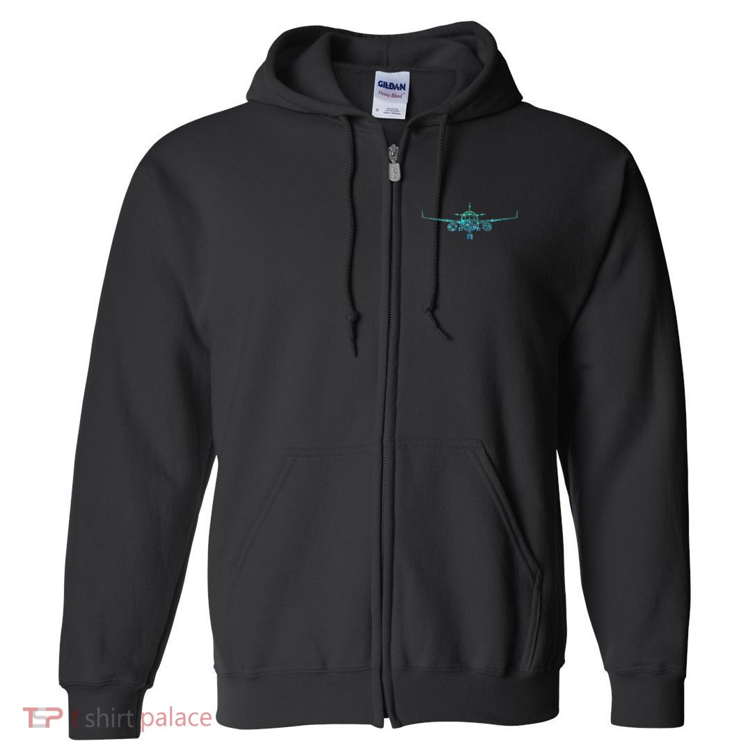Airplane Pilot Kids Men Toddler Boys Plane Full Zip Hoodie