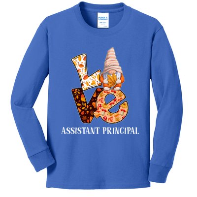 Assistant Principal Love Autumn Fall Gnome For Teachers Great Gift Kids Long Sleeve Shirt