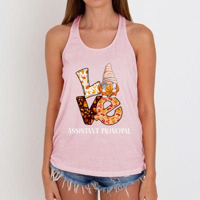 Assistant Principal Love Autumn Fall Gnome For Teachers Great Gift Women's Knotted Racerback Tank