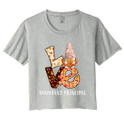 Assistant Principal Love Autumn Fall Gnome For Teachers Great Gift Women's Crop Top Tee