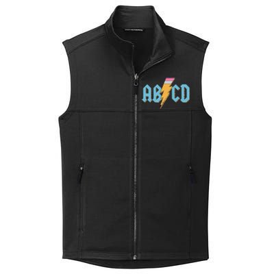 ABCD Pencil Lightning Rockn Roll Teacher Back To School Collective Smooth Fleece Vest