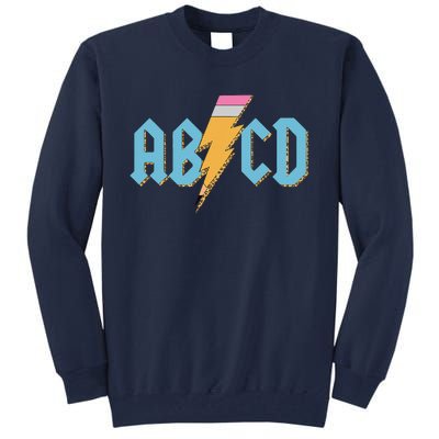 ABCD Pencil Lightning Rockn Roll Teacher Back To School Tall Sweatshirt