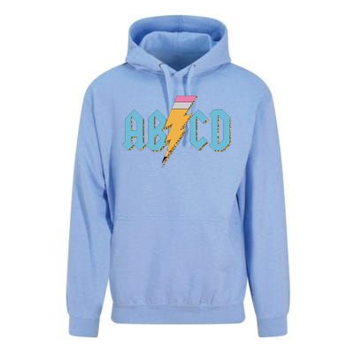 ABCD Pencil Lightning Rockn Roll Teacher Back To School Unisex Surf Hoodie