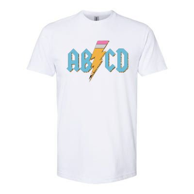 ABCD Pencil Lightning Rockn Roll Teacher Back To School Softstyle CVC T-Shirt