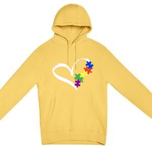 Autism Puzzle Love Autism Awareness Graphic Cool Gift Premium Pullover Hoodie