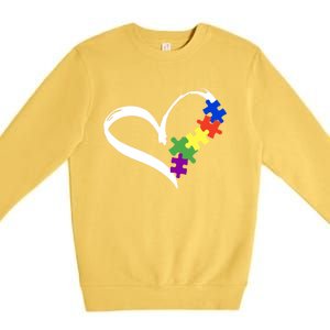 Autism Puzzle Love Autism Awareness Graphic Cool Gift Premium Crewneck Sweatshirt