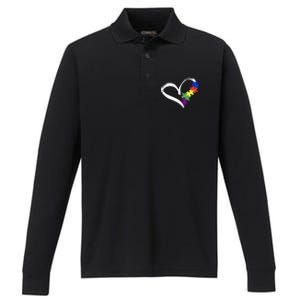 Autism Puzzle Love Autism Awareness Graphic Cool Gift Performance Long Sleeve Polo