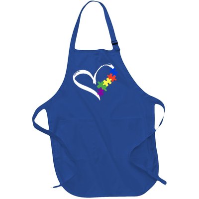 Autism Puzzle Love Autism Awareness Graphic Cool Gift Full-Length Apron With Pockets