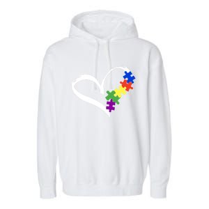 Autism Puzzle Love Autism Awareness Graphic Cool Gift Garment-Dyed Fleece Hoodie